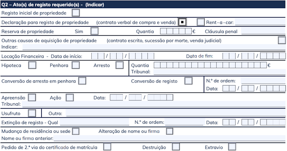 Printing of the car sales declaration 